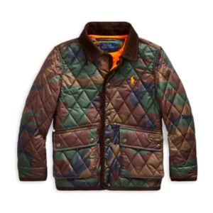 Ralph Lauren Toddler Boy's Camouflage-Print Quilted Jacket, Green/Multicolour